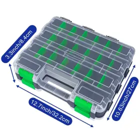 50-COMPARTMENT BUSY-CORNER Tools Organizer Box Storage Double #3