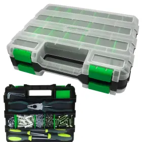 50-COMPARTMENT BUSY-CORNER Tools Organizer Box Storage Double