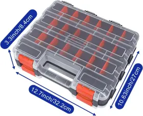 50-COMPARTMENT BUSY-CORNER Tools Organizer Box Storage Double #3