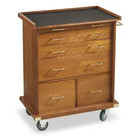 885344680428 CASTLECREEK Rolling Storage Cabinet Oak