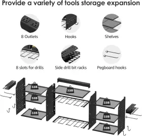 445024282293 CCCEI Tools Organizer Wall Mount Charging Powe #2