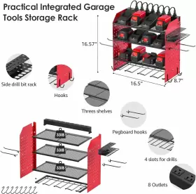 445039363383 CCCEI Modular Pegboard Rack Power Tool Organizer #3