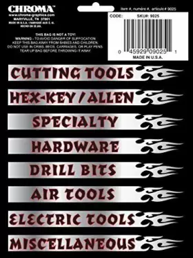 045929090251 CHROMA Garage Drawers Magnetic Labels Mechanic #3