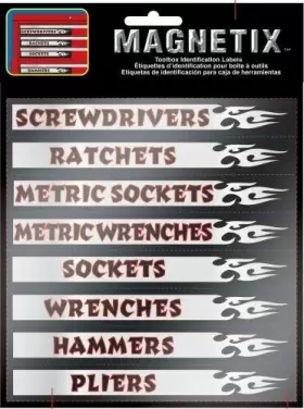045929090251 CHROMA Garage Drawers Magnetic Labels Mechanic