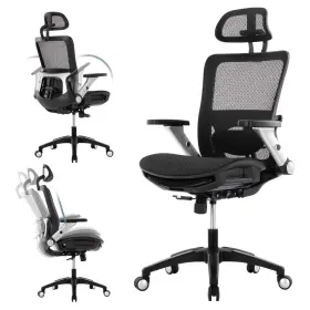 2577F COLAMY Ergonomic Mesh Office Chair Footrest High Desk