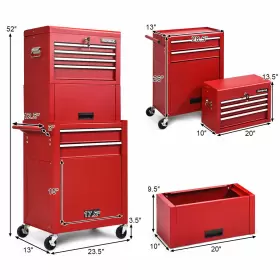D681-TL35294RE COSTWAY Rolling Tool Chest Cabinet Toolbox Set #2