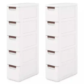 HCST02451 COSTWAY Rolling Storage Cabinet Handles Wheels