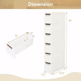 HCST02453 COSTWAY Rolling Storage Cabinet Handles Wheels #2