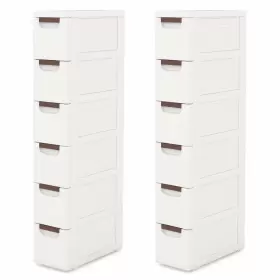 HCST02453 COSTWAY Rolling Storage Cabinet Handles Wheels