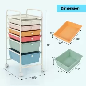 HW53824GW COSTWAY Drawers Office Rolling Storage Utility #3