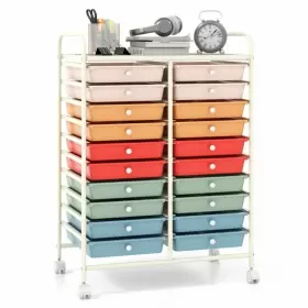 HW56501GW COSTWAY Drawers Storage Organizer Mobile Rolling