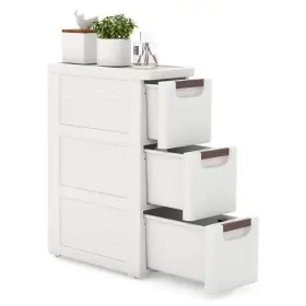 JV11493WH COSTWAY Rolling Storage Cabinet