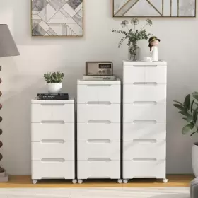 JV11499WH COSTWAY Drawers Rolling Storage Organizer Cabinet #2