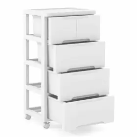 JV11499WH COSTWAY Drawers Rolling Storage Organizer Cabinet