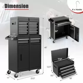 TL35688BK COSTWAY Rolling Tool Chest Storage Cabinet Lockable #3