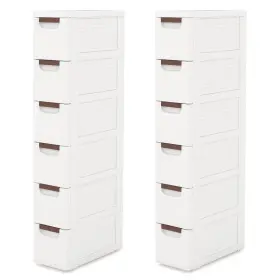 US-2HCST02453 COSTWAY Rolling Storage Cabinet Handles Wheels