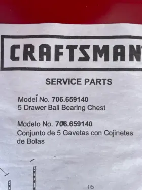 706.659140 CRAFTSMAN Ball Bearing Chest #3
