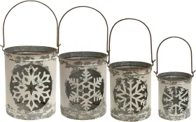 G70036 CWI GIFTS Snowflake Buckets Set Multicolor