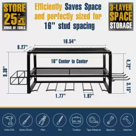 SMDF-3083B DJINGARI Power Tool Organizer Wall Mount Drill Uti #2