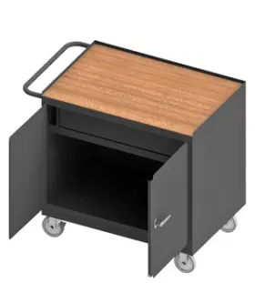 3115-TH-95 DURHAM Tempered Board Top Mobile Cabinet Drawer