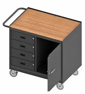 3121-TH-95 DURHAM Tempered Board Top Drawer Mobile Cabinet
