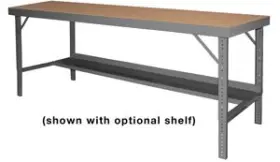 WBF-TH-30120-95 DURHAM Folding Leg Workbench Tempered Board
