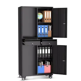 Y4W3Z ECOSUMMER Storage Cabinet Wheels Lockable Doors Drawers