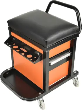E041 EISEN Rolling Tool Box Seat Mechanics Storage Drawers