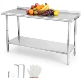 820559649884 ELITEEDGE Steel Table Nsf Backsplash Unde