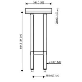 810136063332 EMPURA Steel Filler Table Worktop Food Utility #3