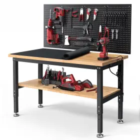 085353575788 ENJOYWOOD Table Garage Workbench Storage Rubber