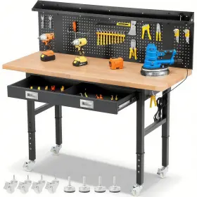 ENWB0301-PLUS ENJOYWOOD Workbench Wheels Rubberwood Tabletop