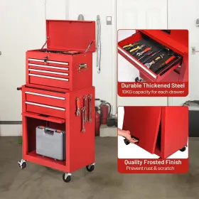 798470205239 ERGOMASTER Rolling Tool Chest Cabinet Big Wheels #3