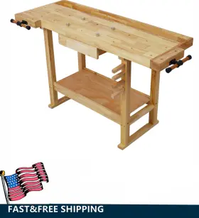 699977770193 ETSG Wood Workbench Drawer Garage Workshop Tool