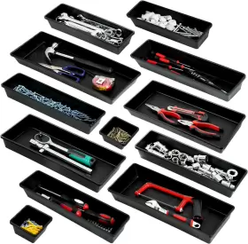 24TBT002BLK F.A. PLASTICS Tool Box Organizer Tray Divider Set