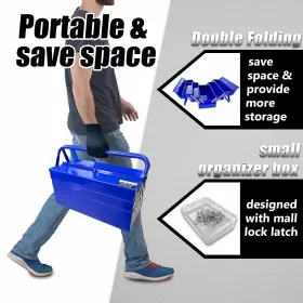 762765077610 FITHOIST Cantilever Tool Box Tier Tray Fold #3