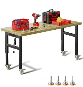 60WROKBENCH FLAWNT Bench Hardwood Top Garage Table
