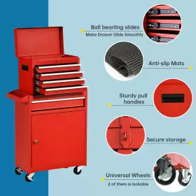 445015385378 FLYING Tool Chest Wheels Rolling Box Drawers #3