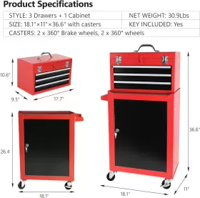 691168267956 FULVARI Rolling Tool Chest Garage Workshop #2