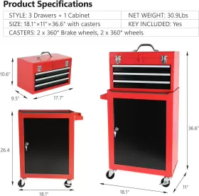 692757006079 FULVARI Rolling Tool Chest Garage Workshop #2