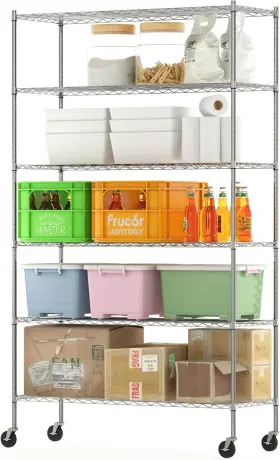 W23003 FURINNO Wayar Storage Shelf Rack Tiers Taller Steel