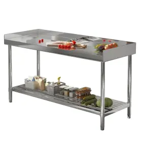 SSWTB-2448 GAOMON Steel Table Backsplash Fo
