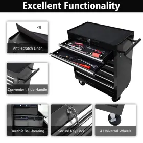 955662178762 GARVEETECH Rolling Tool Chest Drawers Wheels #3