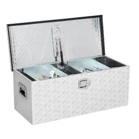 B0INKJ8FPPJ GARVEETECH Bed Toolbox Lockable Diamond Plate Box