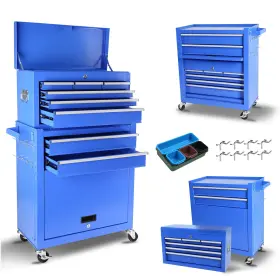 1614 GARVEETECH Tool Chest Drawers Mobile Steel Cabinet Whee