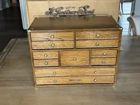 GO-212 GERSTNER INTERNATIONAL Oak Drawer Hobby Tool Chest Box