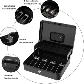 XY0017 GOEHIAUL Cash Box Lock Key Tray #2