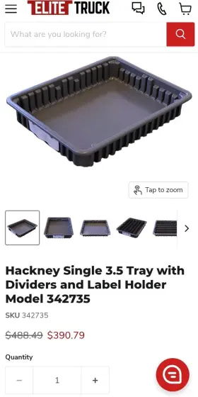342735 HACKNEY Single Tray Elite Toolbox Dividers