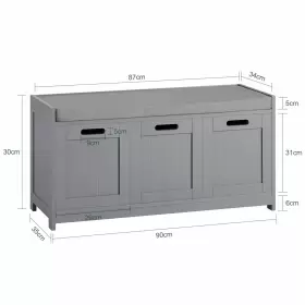 MC-FSR80-SG HAOTIAN Storage Bench Cabinets Drawer Seat #2