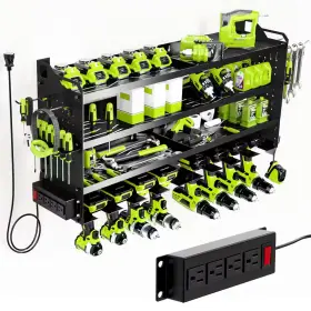 726084266360 HAUSOURCE Steel Power Tool Organizer Wall Mount